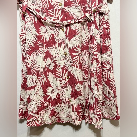 New! Torrid Shaded Palms Tropical Button Up Belted Dress - Picture 6 of 13
